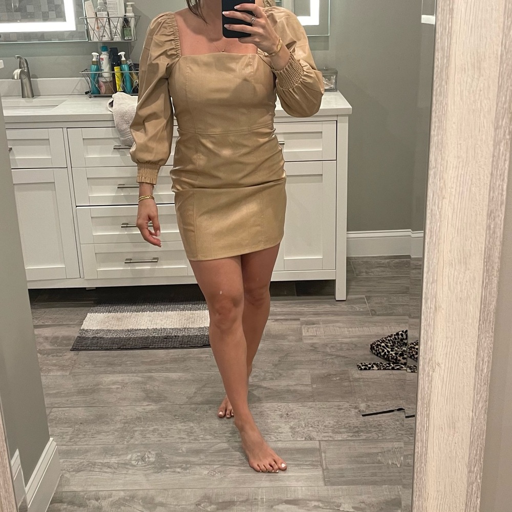 Faux leather dress